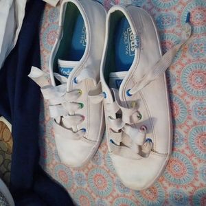 Size 2.5 White leather Keds